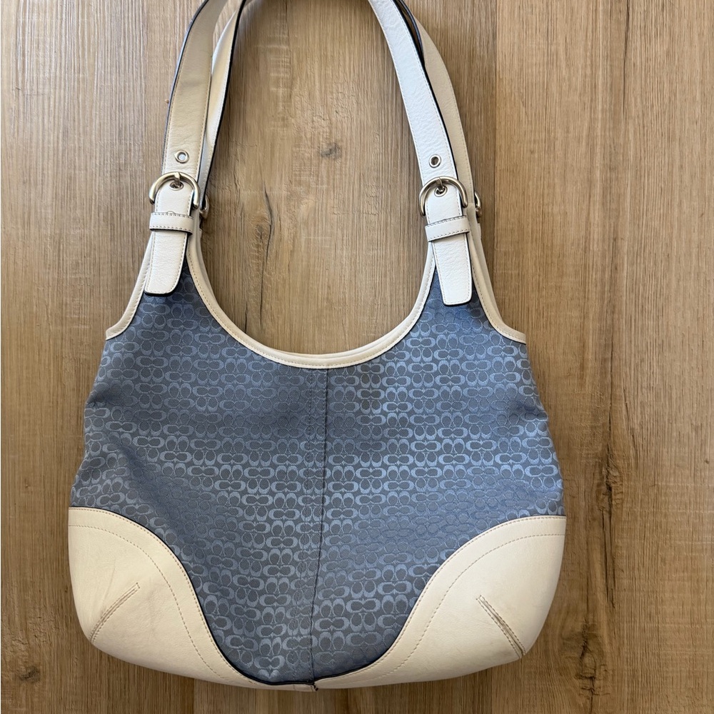 Elegant Gray and Cream Women's Bag